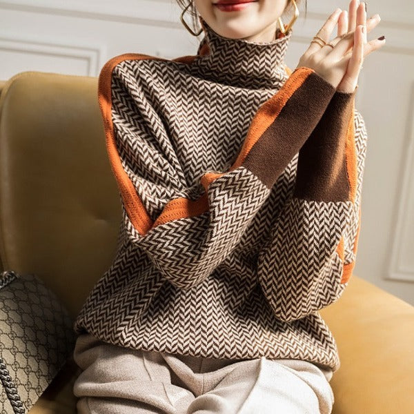 Hochkragen Herringbone Luxe Eleanor – Bild 5
