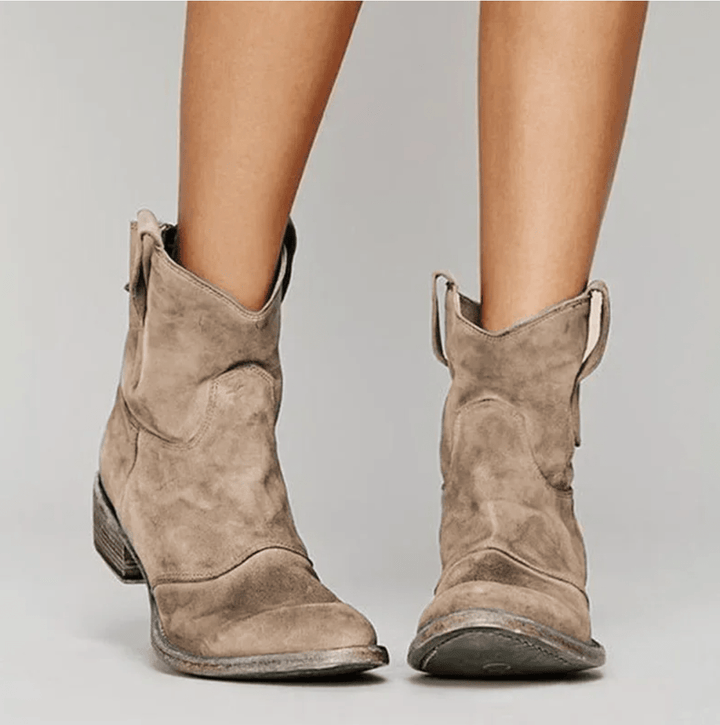 Orthopädische Stiefel aus Wildleder Loes Blau – Weiss Modehaus