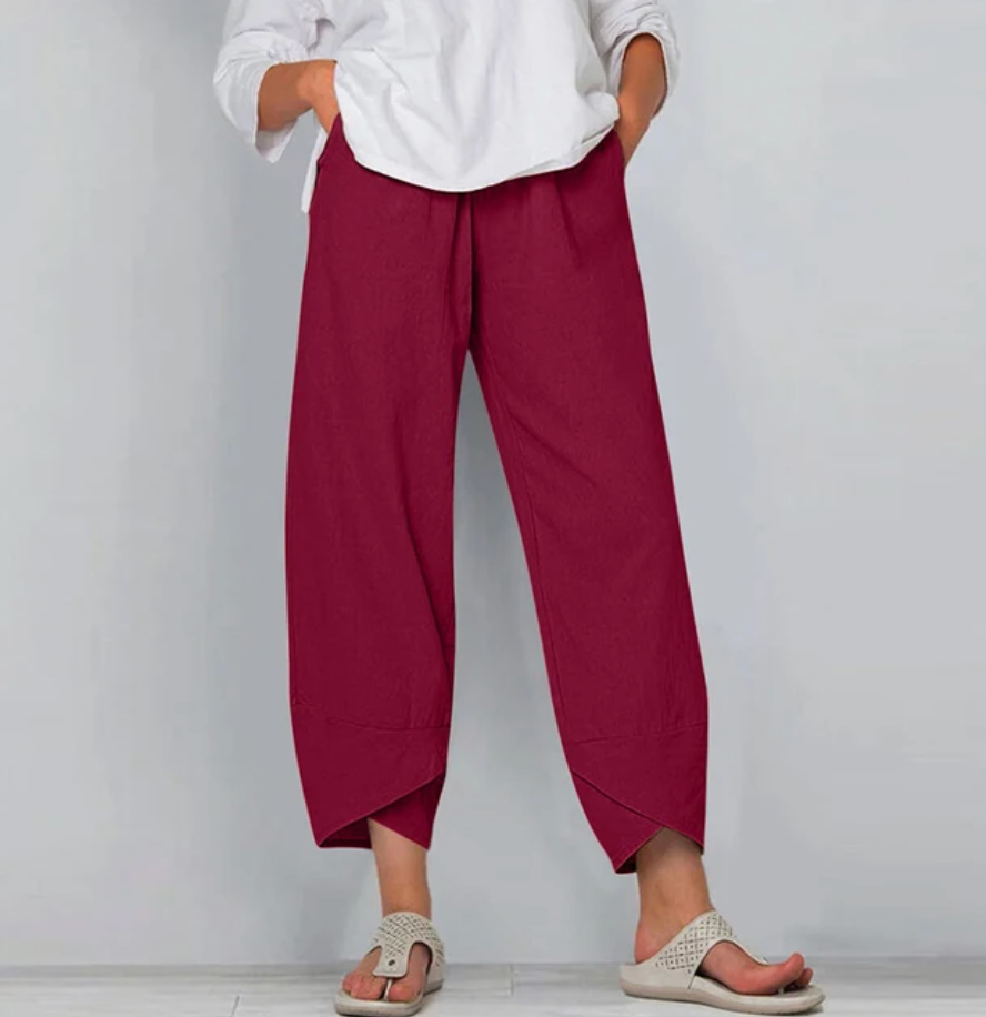 Leichte Hose RILEY Khaki – Weiss Modehaus