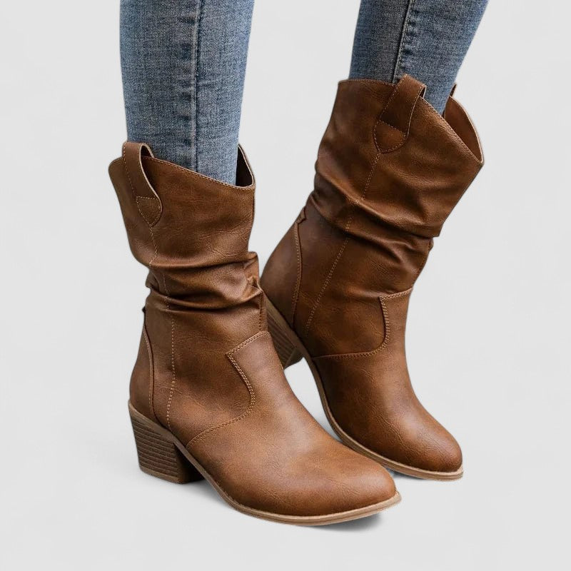 Orthopädische Lederstiefel Truus Braun – Weiss Modehaus