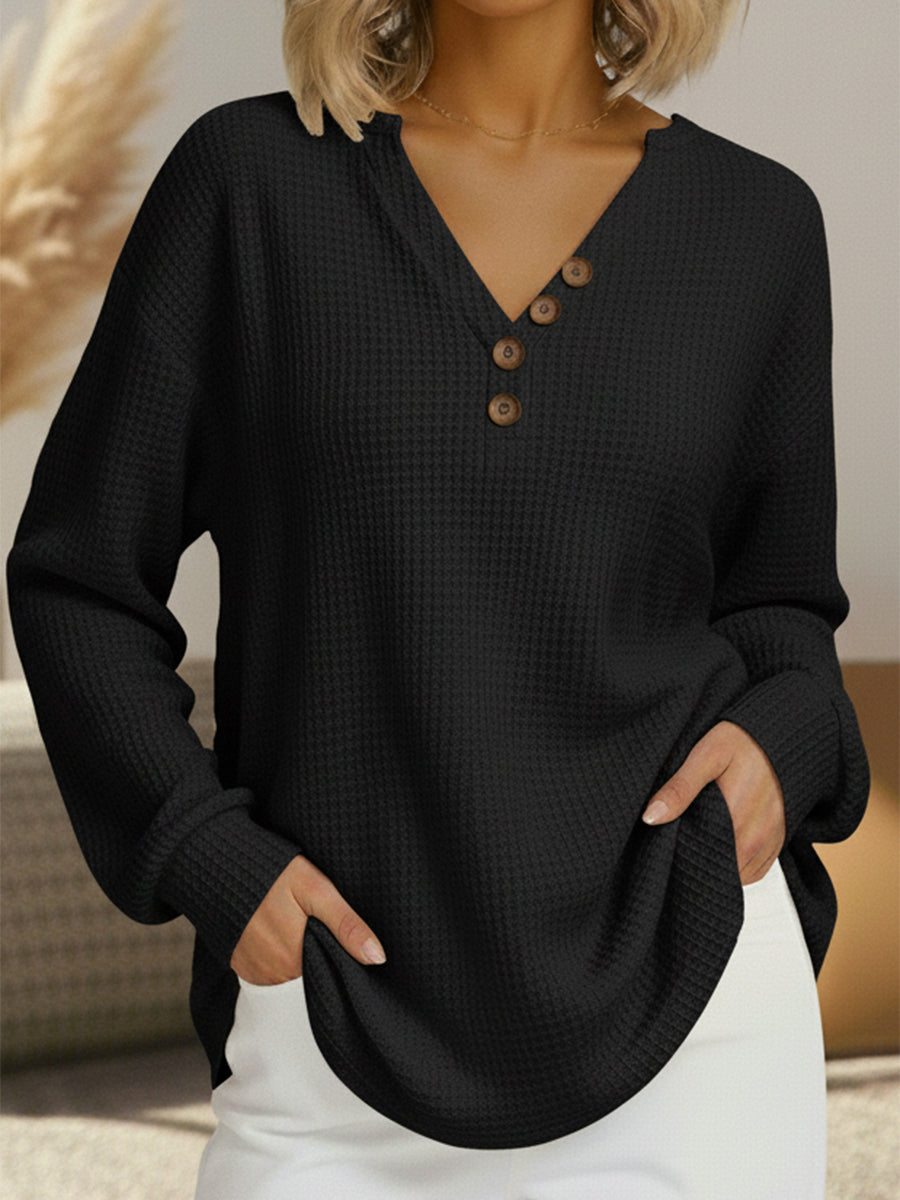 Unifarbenes Jersey mit V-Ausschnitt Damen Pilar – Bild 4
