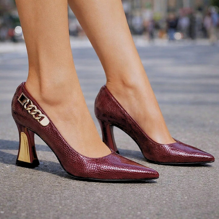 Alessia | High Heels mit Goldakzenten