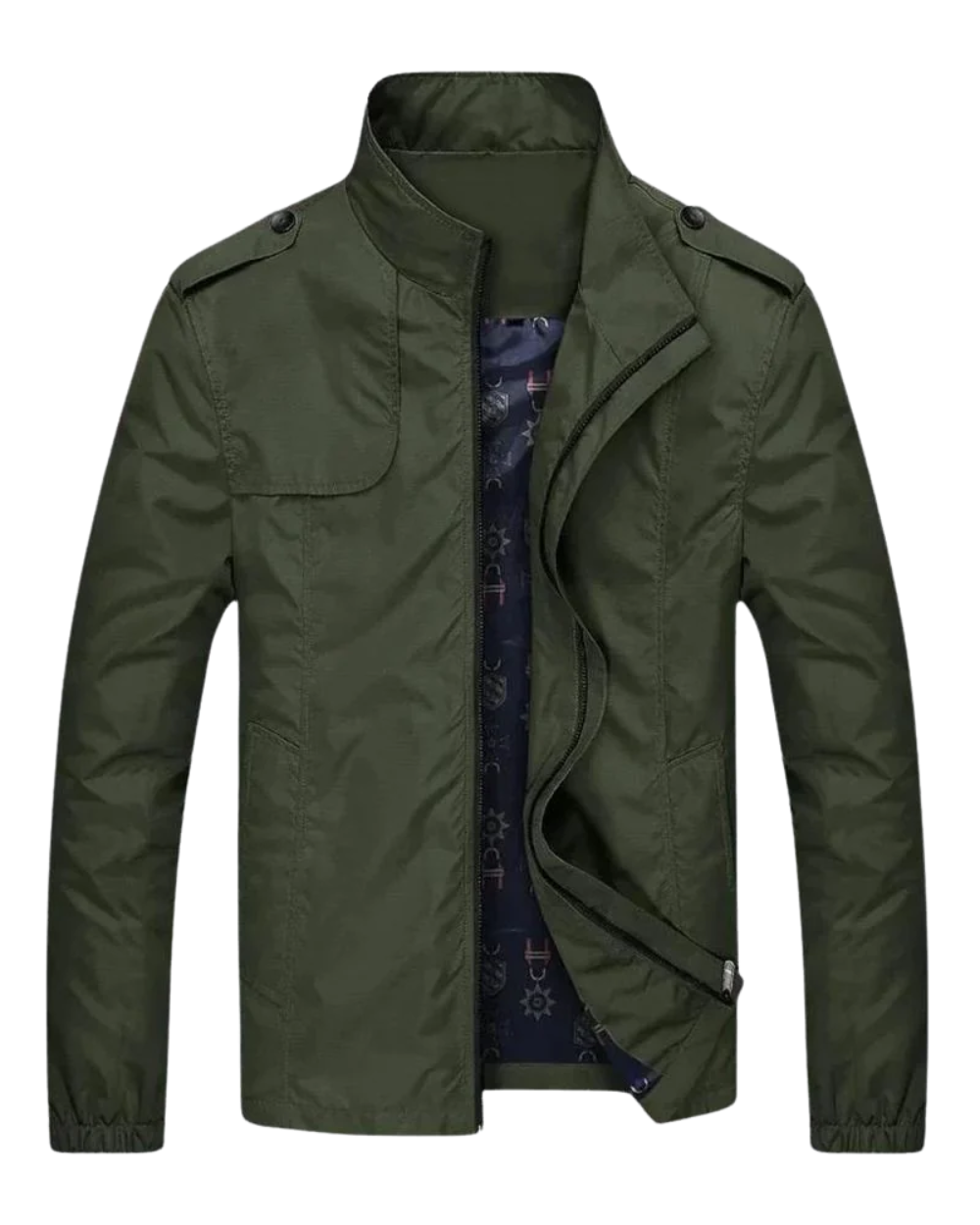 Leichte Militärjacke Herren Franco Militärgrün – Weiss Modehaus
