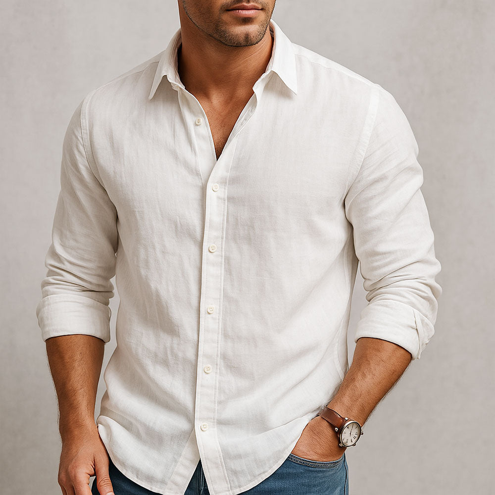 Essenzielle Leinenhemd Herren Arturo – Bild 5
