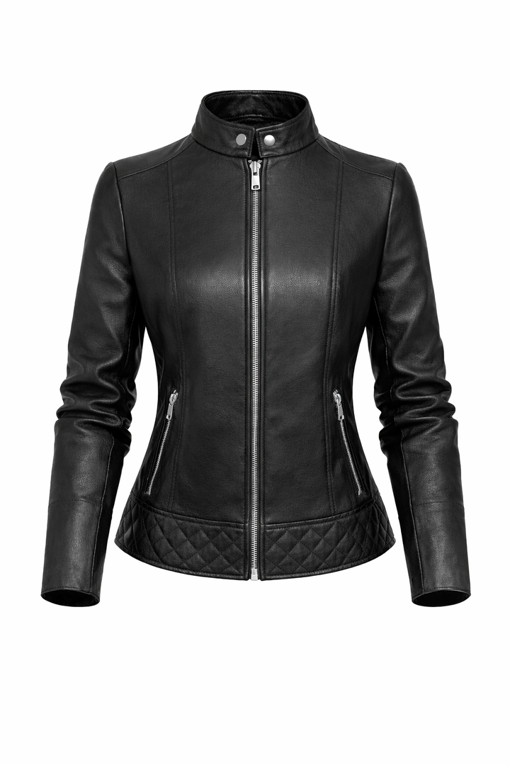 Steppjacke aus echtem Leder Damen Opulence – Bild 5