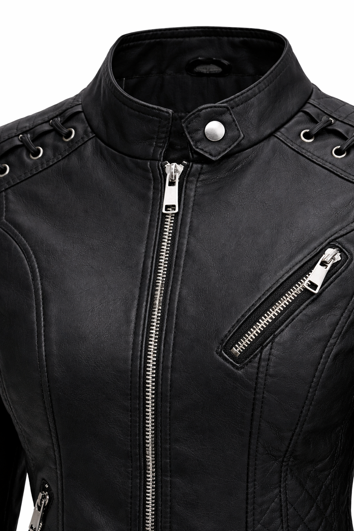 Steppjacke aus echtem Leder Damen Voug – Bild 16