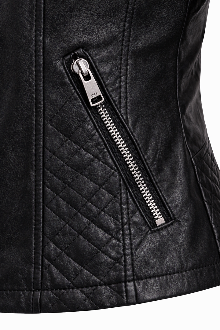 Steppjacke aus echtem Leder Damen Voug – Bild 17