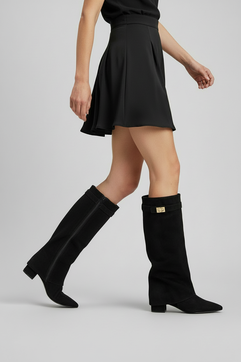 Nadia | Knöchelhohe Stiefel mit Dickem Absatz