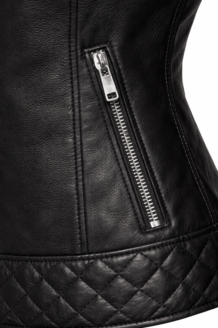 Steppjacke aus echtem Leder Damen Opulence – Bild 9