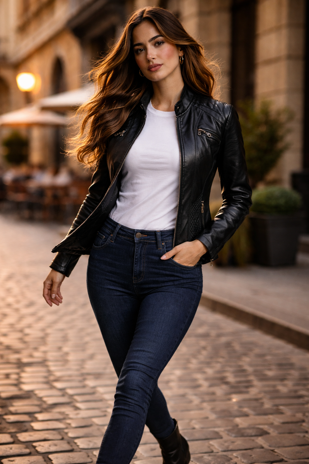 Steppjacke aus echtem Leder Damen Sentinels – Bild 6
