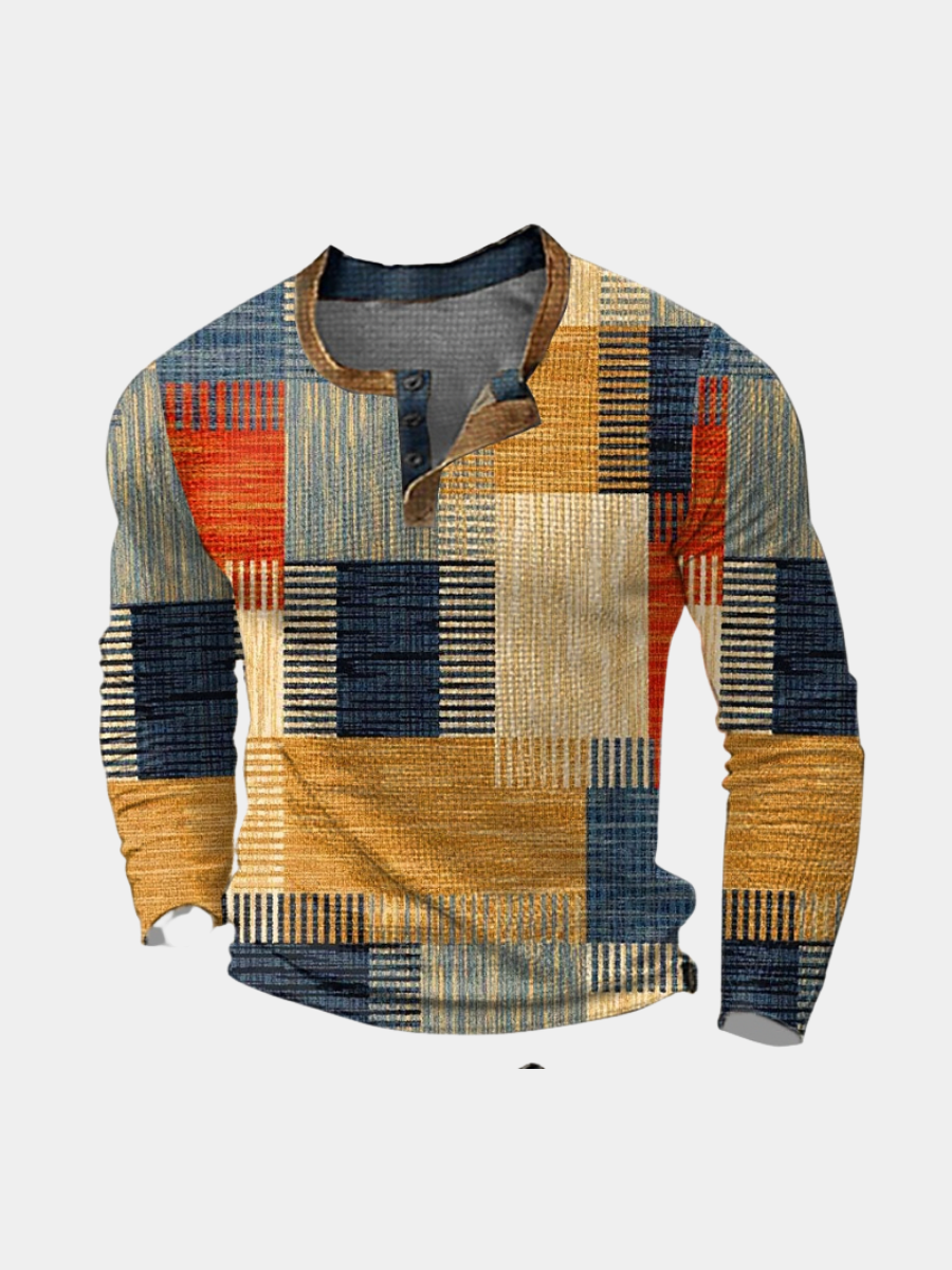 Herrenpullover aus Wollmix Raimondo Orange – Weiss Modehaus