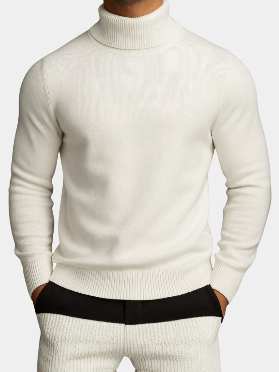 Klassischer Rollkragenpullover für Herren Ignazio Weiß – Weiss Modehaus