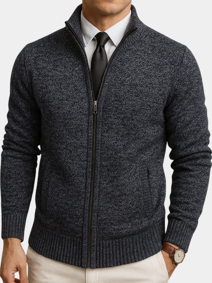 Maßgeschneiderter Wollcardigan Herren Gregorio Grau – Weiss Modehaus