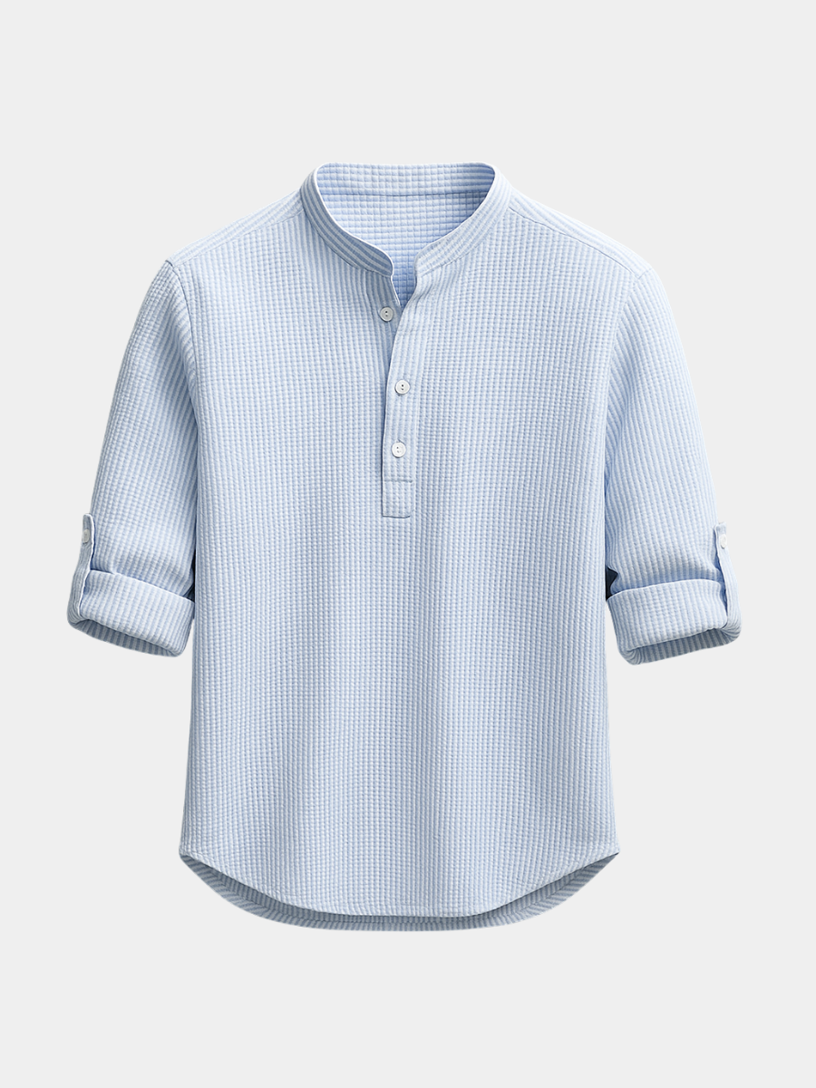 Klassische Leinenhemd Herren Sebastiano Blau – Weiss Modehaus
