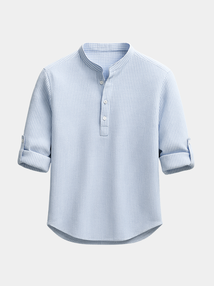 Klassische Leinenhemd Herren Sebastiano Blau – Weiss Modehaus