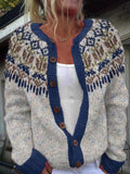 Isländische Strickjacke in Blau und Creme Damen Ariadna – Bild 3