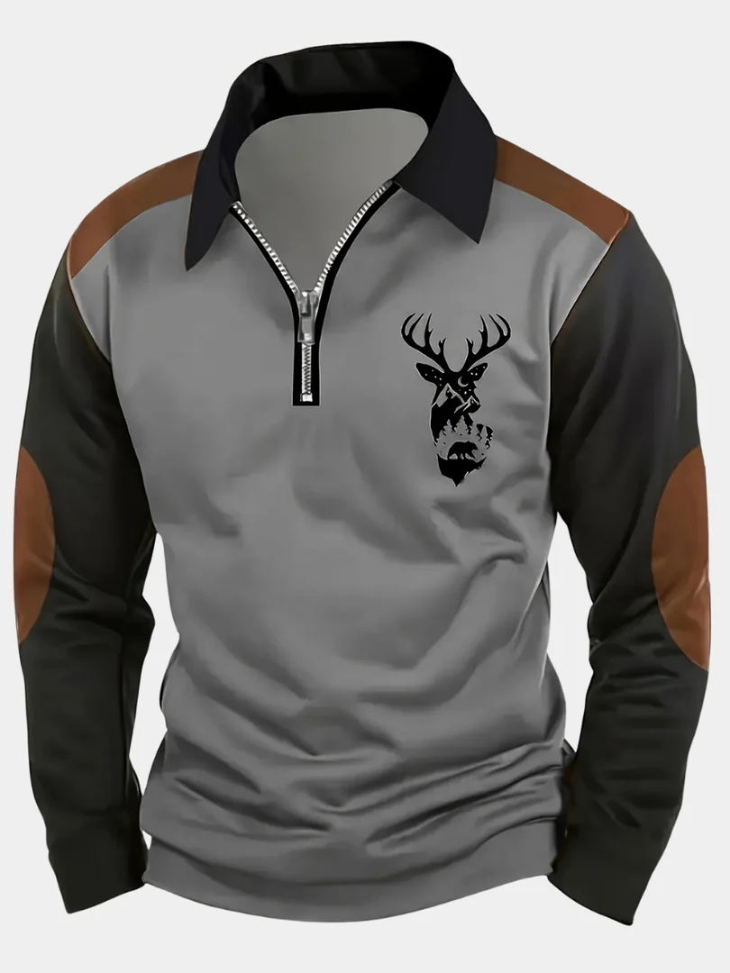 Eleganter Herbstpullover Herren Egidio Grau – Weiss Modehaus