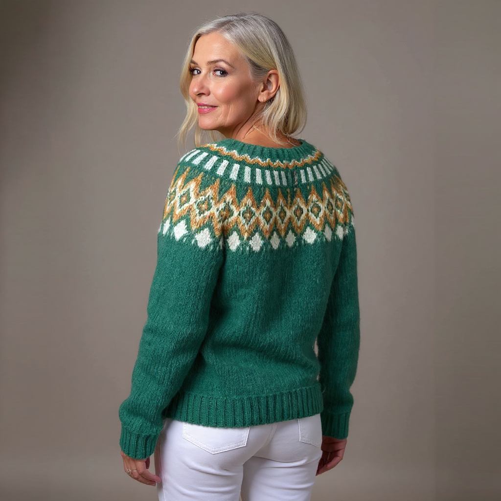 Isländische Strickjacke mit geometrischem Muster Damen Berenice – Bild 2