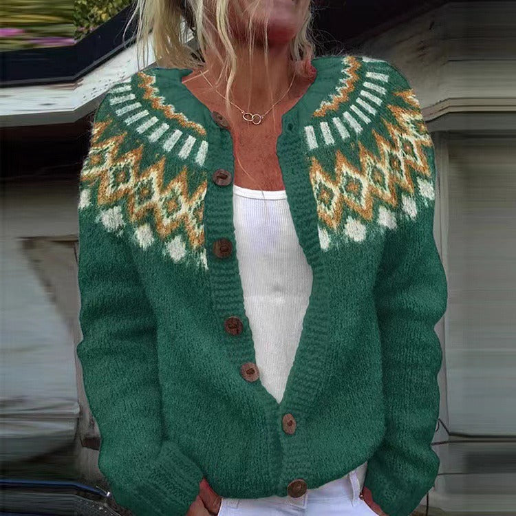 Isländische Strickjacke mit geometrischem Muster Damen Berenice – Bild 3