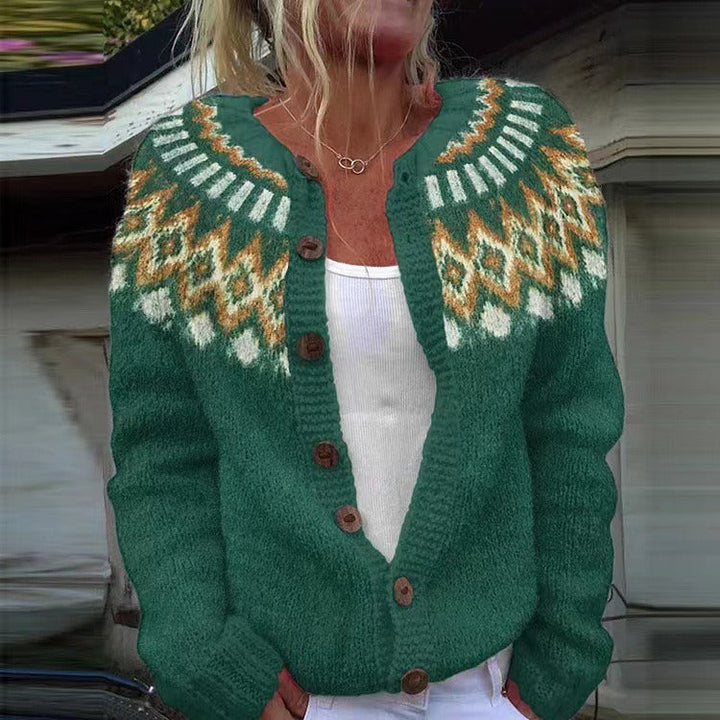 Isländische Strickjacke mit geometrischem Muster Damen Berenice – Bild 3