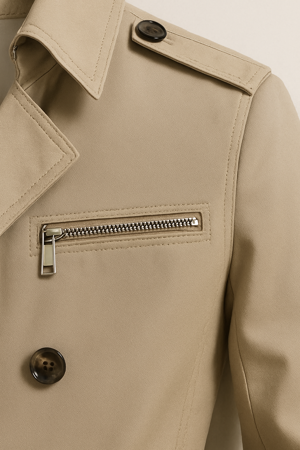 Herren Doppelreiher-Trenchcoat mit Gürtel Livio – Bild 7