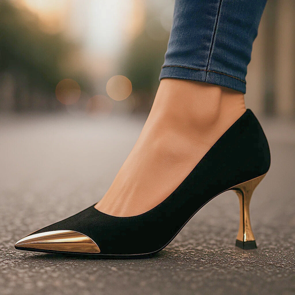 Aveline | Pumps mit goldenem Zehenbereich