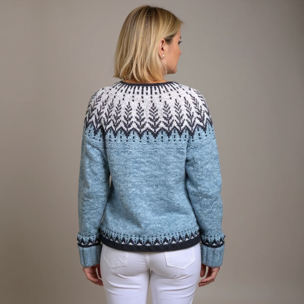 Isländische Strickjacke mit Schneeflockenmuster Damen Celeste – Bild 2