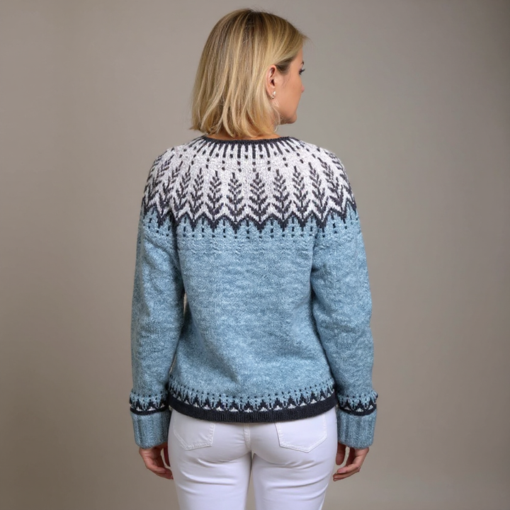 Isländische Strickjacke mit Schneeflockenmuster Damen Celeste – Bild 2
