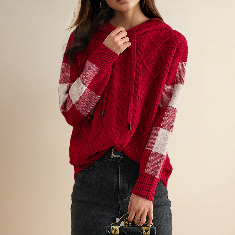 Kapuzenpullover aus Zopfstrick Emily – Bild 4