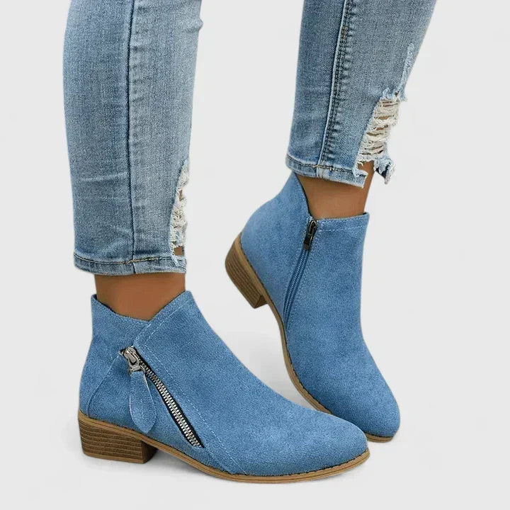 Orthopädische Stiefel Hester Blau – Weiss Modehaus