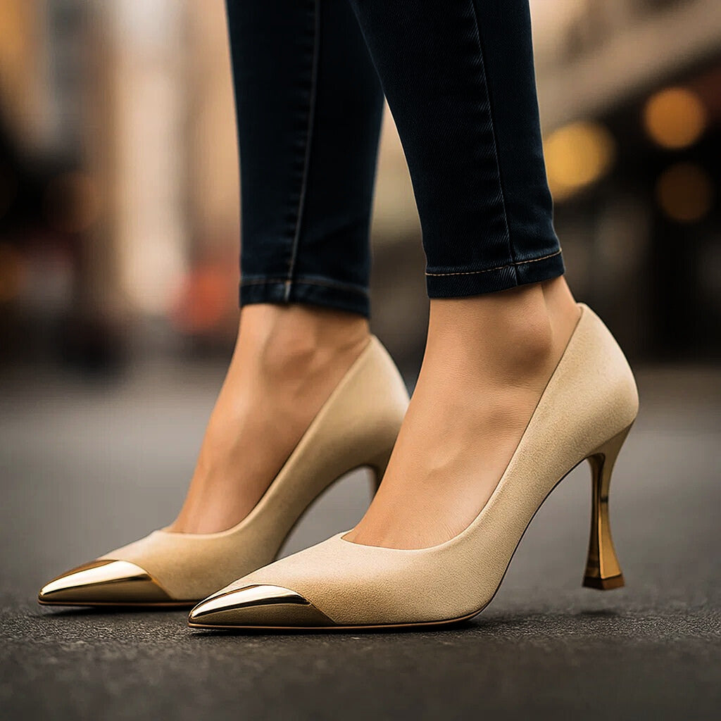 Aveline | Pumps mit goldenem Zehenbereich