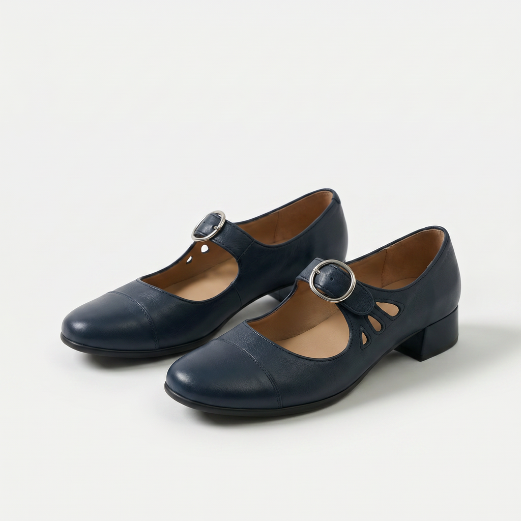 Orthopädische Ledersandalen Denisa Blau – Weiss Modehaus