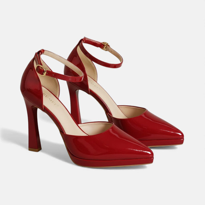 Lederpumps Evette Damen Rot – Weiss Modehaus
