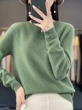 Bequemer Baumwollpullover Anette Türkis – Weiss Modehaus