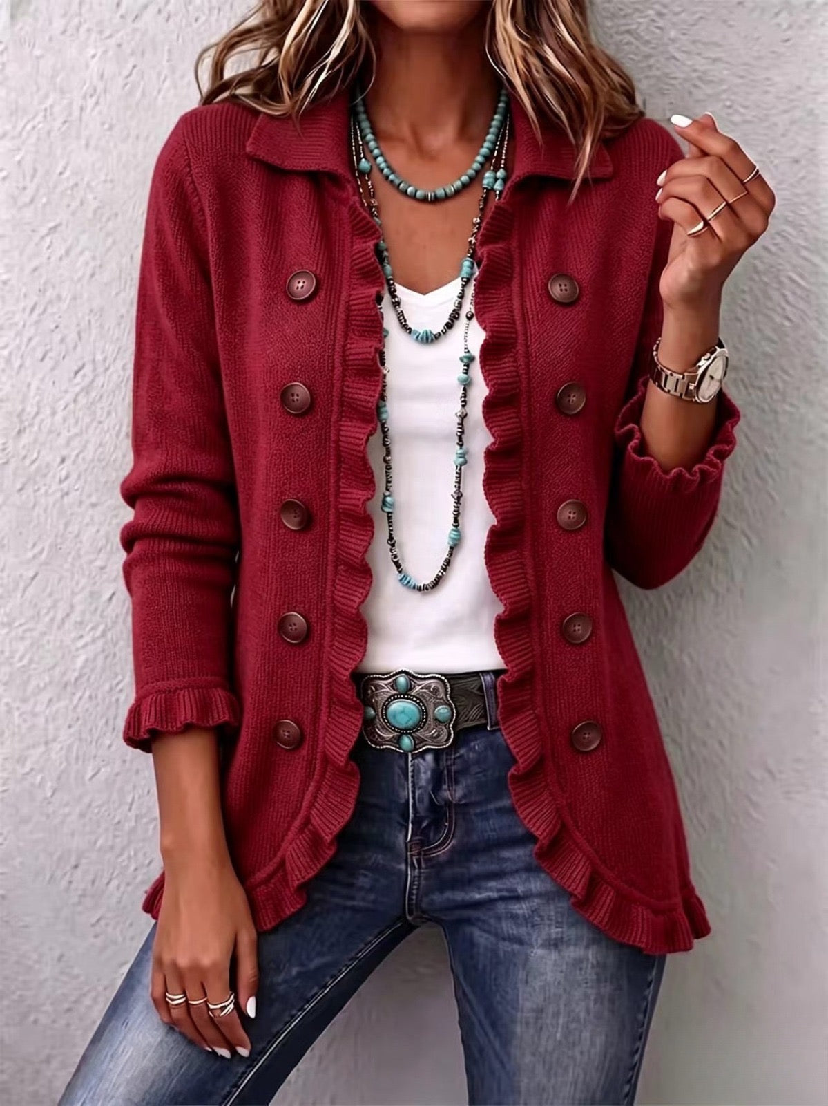 Vintage Rot Pullover Rosalía – Weiss Modehaus