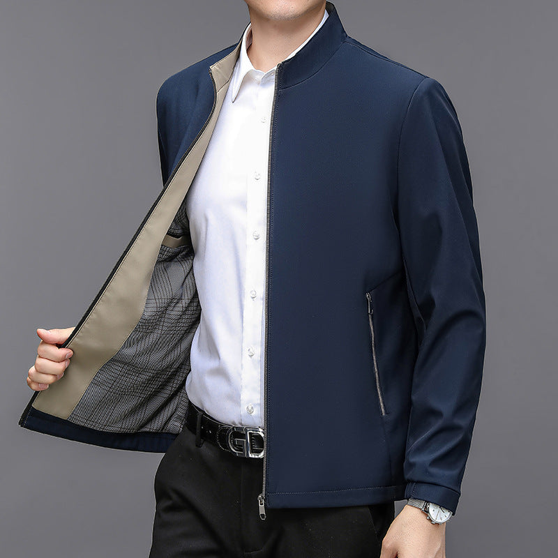 Herrenjacke mit Stehkragen Davide Schwarz – Weiss Modehaus