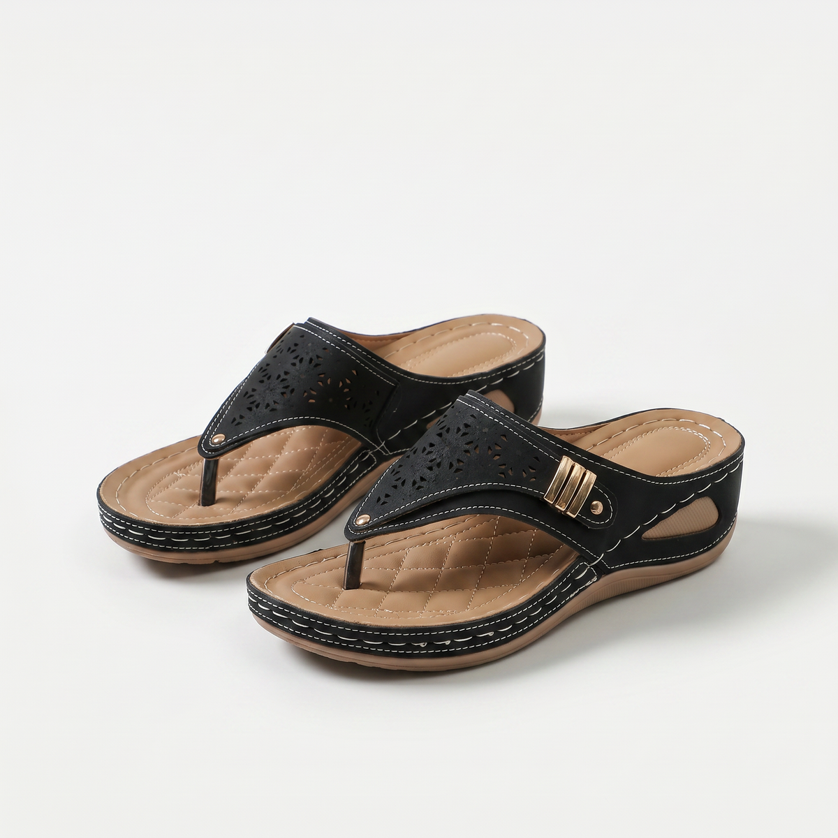 Keil-Zehensandalen für Dame Élodie – Bild 6
