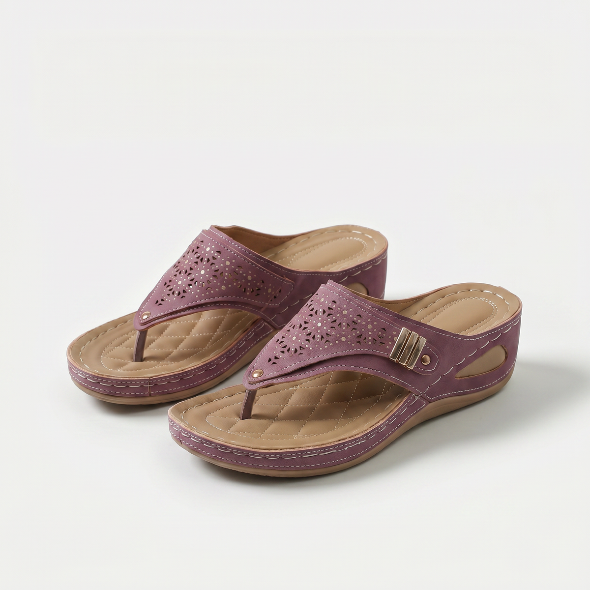 Keil-Zehensandalen für Dame Élodie – Bild 3