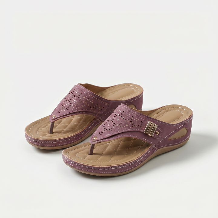Keil-Zehensandalen für Dame Élodie – Bild 3