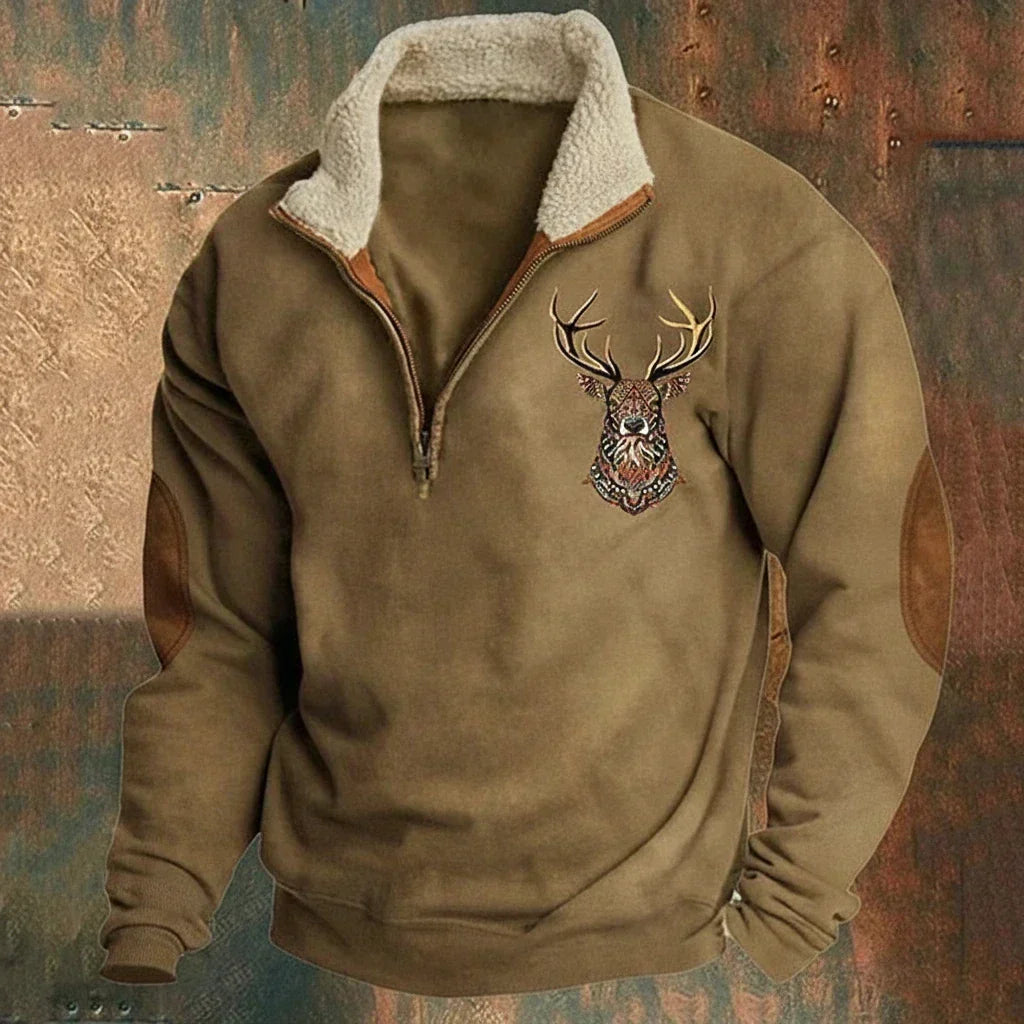 Herrenpullover mit Hirschmotiv Patrizio – Bild 2