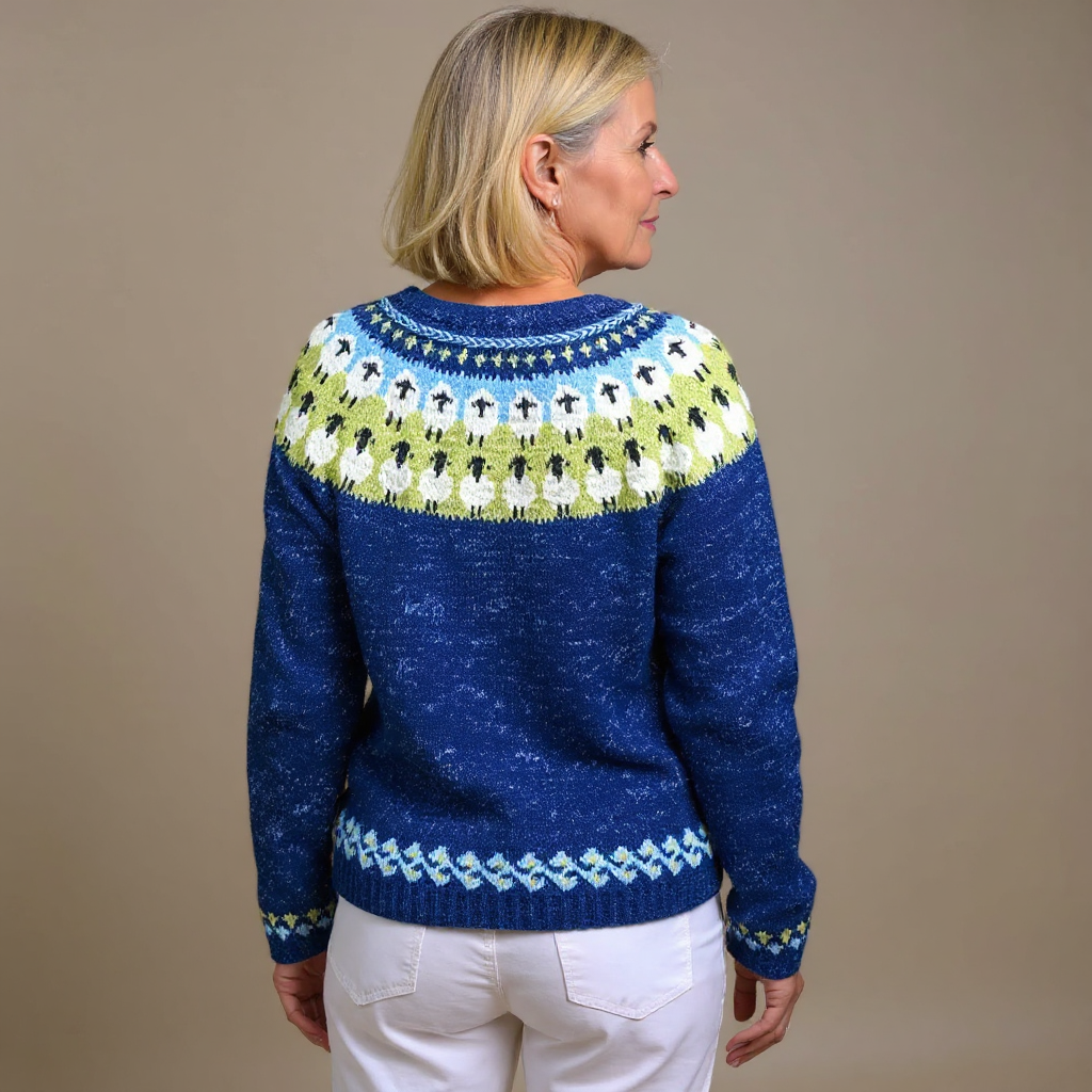 Isländische Strickjacke in lebhaften Farben Damen Estrella – Bild 2