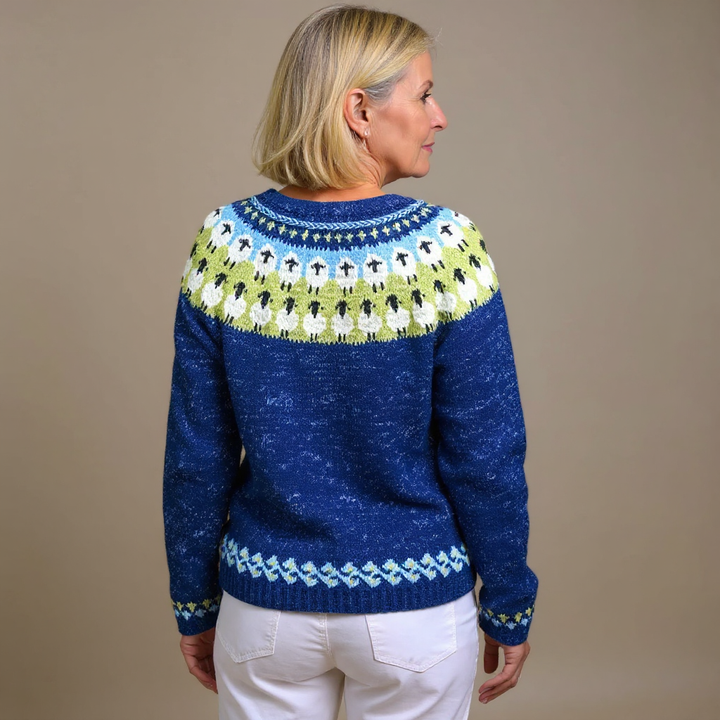 Isländische Strickjacke in lebhaften Farben Damen Estrella – Bild 2