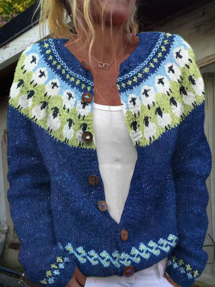 Isländische Strickjacke in lebhaften Farben Damen Estrella – Bild 3