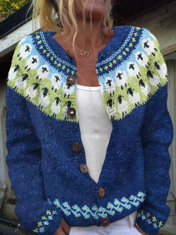 Isländische Strickjacke in lebhaften Farben Damen Estrella – Bild 3