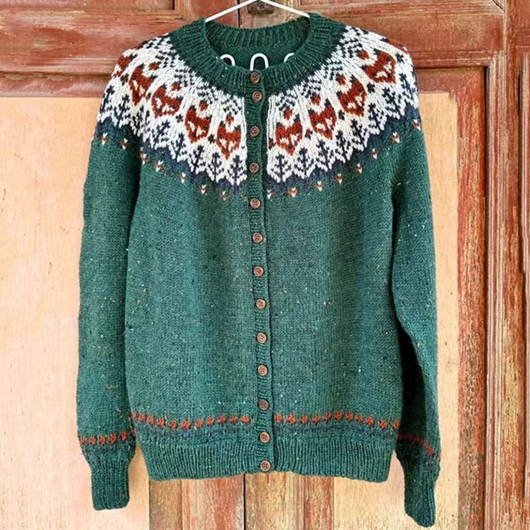Isländischer Cardigan mit geometrischem Muster Damen Eulalia – Bild 2