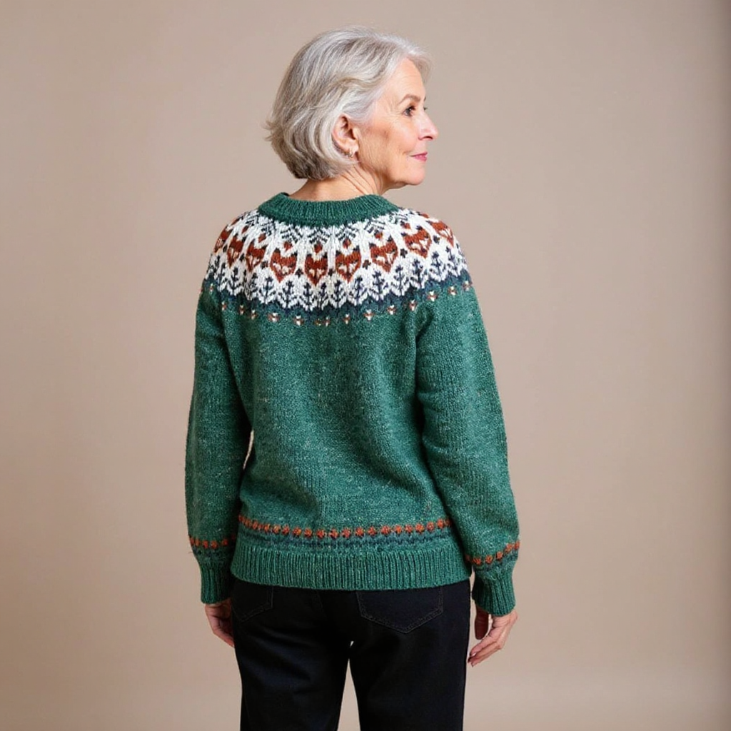 Isländischer Cardigan mit geometrischem Muster Damen Eulalia – Bild 3