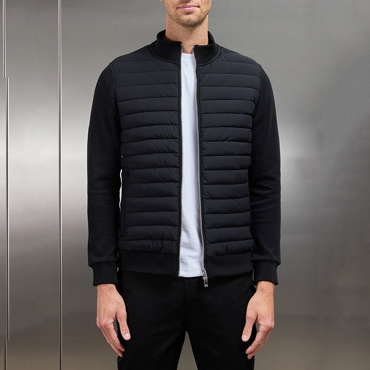Herren Strickjacke mit Stehkragen Stefano Schwarz – Weiss Modehaus