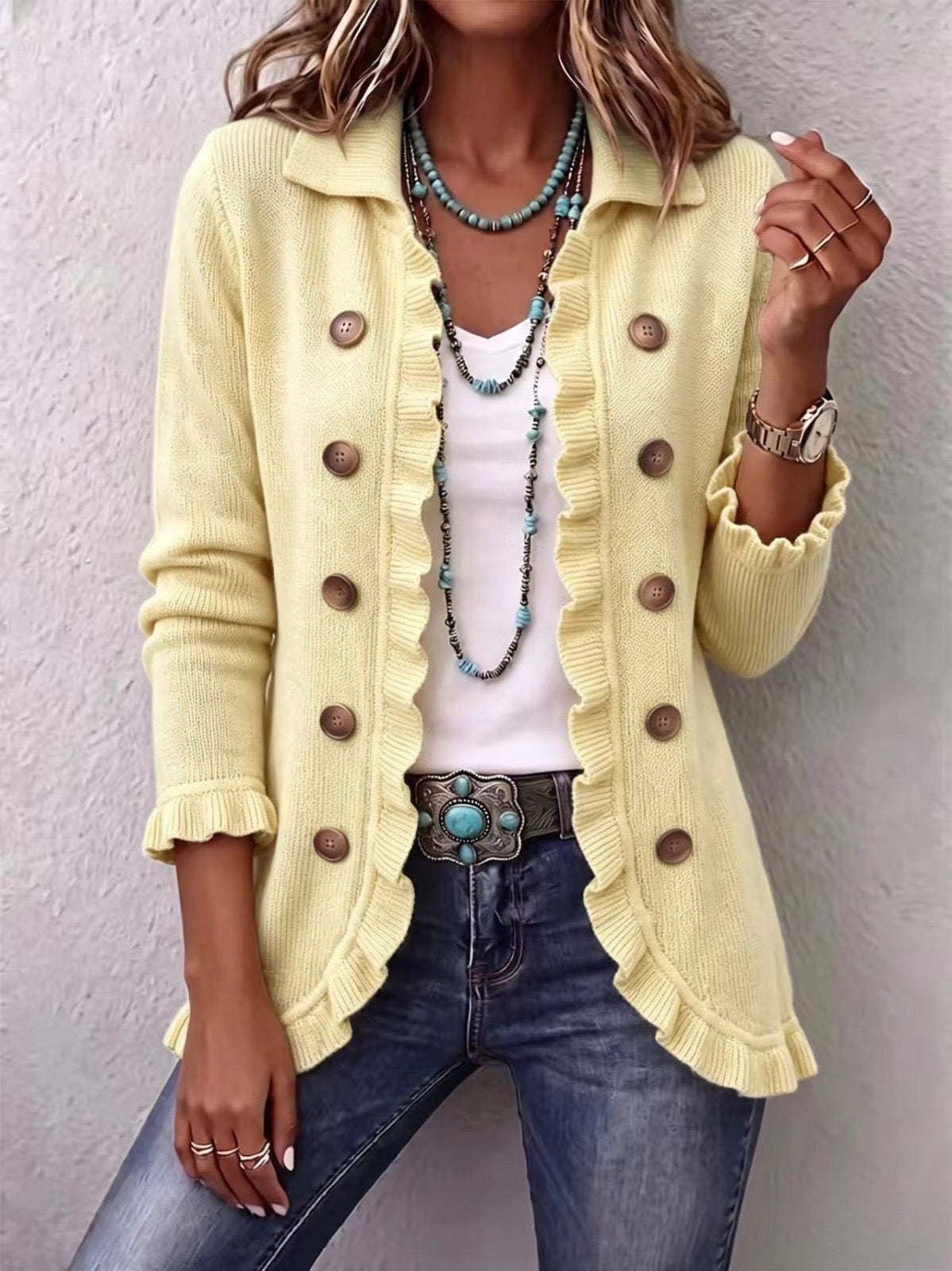 Vintage Creme Pullover Liliana – Weiss Modehaus