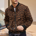 Herrenjacke mit Leopardenmuster und Reißverschluss Giacomo Braun – Weiss Modehaus