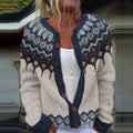 Isländische Strickjacke mit geometrischem Einsatz Damen Filomena – Bild 3